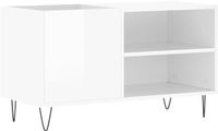 vidaXL Platenkast 85x38x48 cm bewerkt hout hoogglans wit