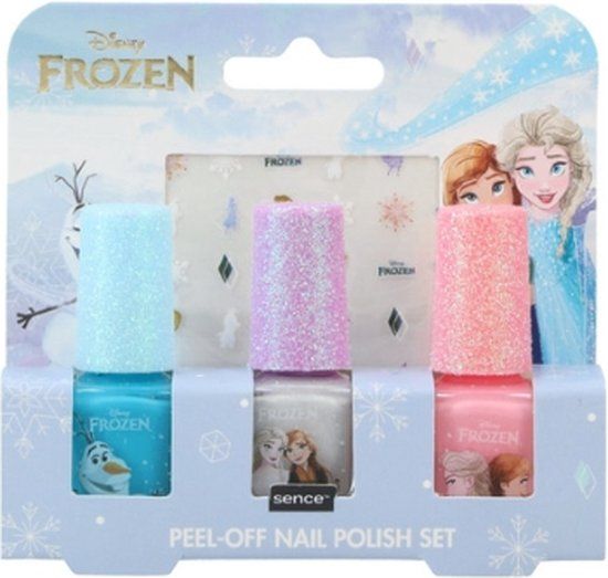 Disney Frozen Nagellak Set - 3 Kleuren Peel-off 5ml + Nagelstickers