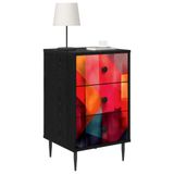 vidaXL Nachtkastje HEESCH Zwart eiken 36 x 33 x 61 cm Bewerkt hout