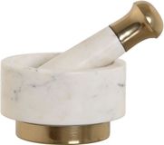 Item International Item Vijzel met stamper - wit - marmer - D12cm