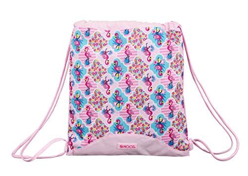 Moos Flamingo Rucksack Pink – 35x40 Cm, Mit Kordelzug, Offizielles Lizenzprodukt