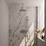 Brauer Chrome Edition Thermostatische Regendoucheset Inbouw - Hoofddouche 30 cm - Met Drukknoppen - Handdouche Staaf - Doucheslang - Geintegreerde Glijstang - Chroom