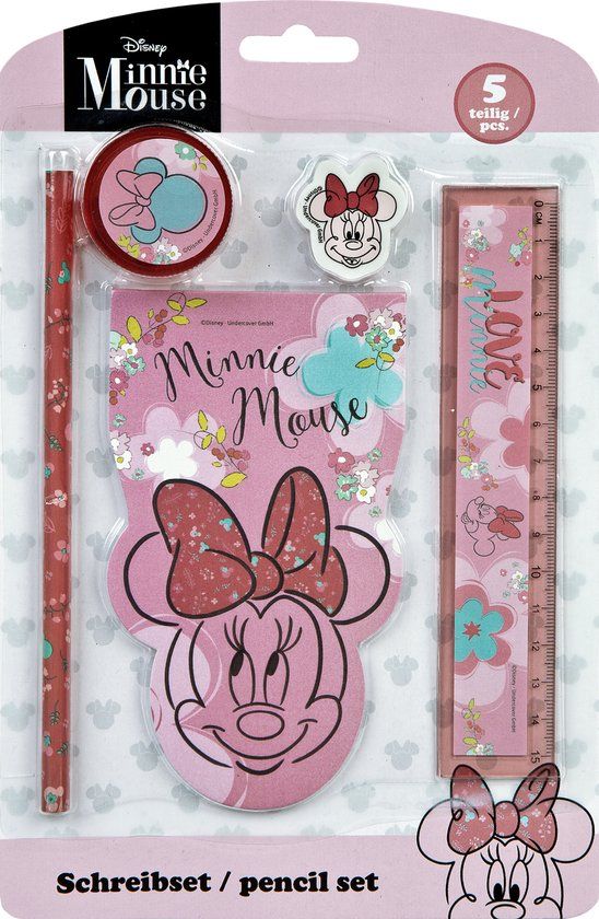 Minnie Mouse Schrijfwarenset - 5 Delige Pennenset voor Kinderen
