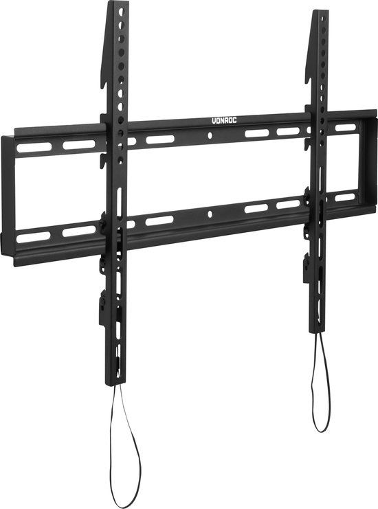 VONROC Vaste tv-muurbeugel – voor tv's van 37 tot 85 inch – universeel tot 60 kg – 66 x 43,5 cm – wandafstand 34 mm – montagemateriaal inbegrepen