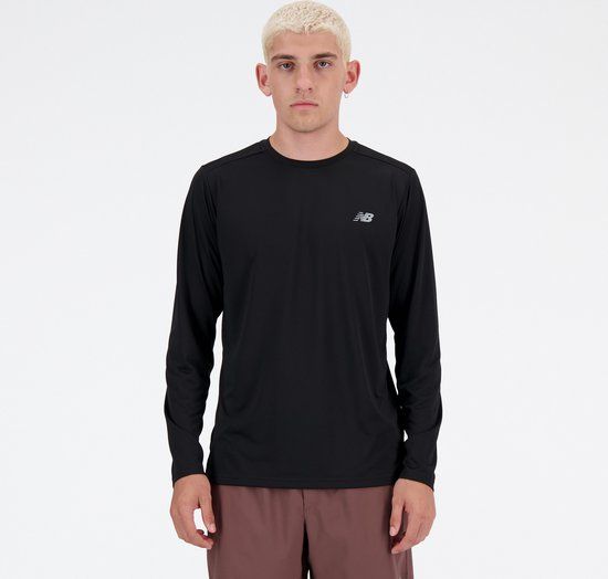 New Balance Sport Essentials Long Sleeve Hardloopshirt Heren - BLACK - Maat S