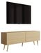 3xE living Meuble TV 140 cm, chêne huilé, pieds inclinés dorés