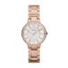 Virginia Fossil Virginia horloge voor dames, Quartz uurwerk met drie handen en een band van roestvrij staal, Roségoudkleur en wit met glitter, 30 mm