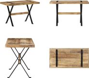 vidaXL Eettafel 120x60x76 cm Ruw Mangohout