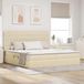 Prolenta Maison Exclusive Lit coffre exclusif avec matelas, couleur crème, dimensions 200 x 200 cm, revêtement en tissu