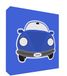 Feel Good Art Canvas foto op frame met stabiele voorkant in moderne illustratiestijl, Epoque sportwagen, 14,8 x 21 x 2 cm, blauw