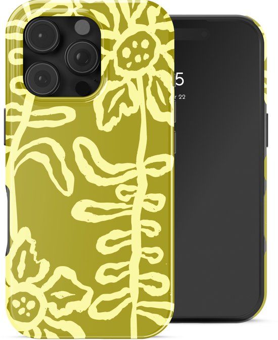 Selencia Hoesje - Geschikt voor Apple iPhone 16 Pro - Backcover geschikt voor MagSafe - Chalky Bloom