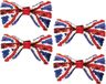 Merkloos / Sans marque Union Jack 4x stuks union Jack vlag kleuren Engelse pailletten vlinder strik