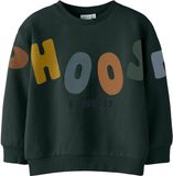NAME IT - NMMPLYN SWEAT UNB - Jongens - Sweater - Lange mouw - Katoen - 95% Katoen, 5% Elastaan - Maat 104 - Groen
