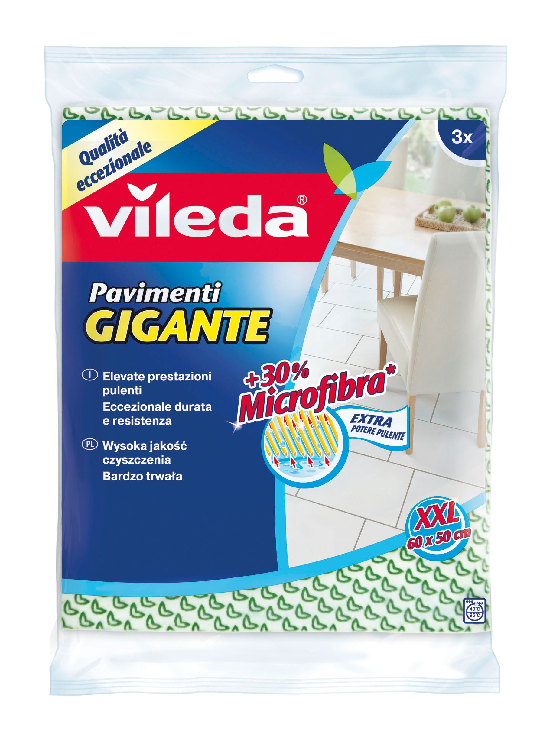 Vileda 125513 - Dweilaccessoires - Microvezel - 3 stuks