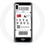 Maniacase Hoesje voor Samsung Galaxy A30 Vliegticket Istanbul Turkije
