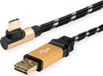 ROLINE GOLD USB 2.0 Kabel, USB-A Male reversible - USB-C 90° Male, 1,8 m