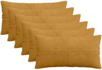 vidaXL Kussensloop ALMELO Geel 6 stuks 40 x 70 cm Katoensatijn
