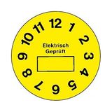 Hein Industrieschilder 20000125479 X testplaque elektrisch getest, geel, Ø35mm, 1 BO=5 stuks, 1