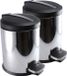Gerimport Bol 2x stuks RVS vuilnisbakken/pedaalemmers 5 liter 27 cm - Kleine prullenbakken