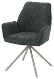 Mendler Chaise de salle à manger HWC-G67 - Structure crème, vert