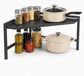 DanDiBo Étagère d'angle de cuisine 55 x 55 cm 2 niveaux noir 96736