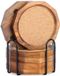 Sans marque Sous-verres en bois d'acajou - 6 pièces avec support - Marron