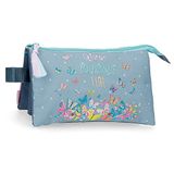 Movom Give Yourself Time pennenetui, drievoudig, blauw, 22 x 12 x 5 cm, polyester