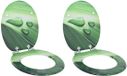 vidaXL Toiletbril 2 stuks Groene Druppel 44 x 38 cm Bewerkt Hout