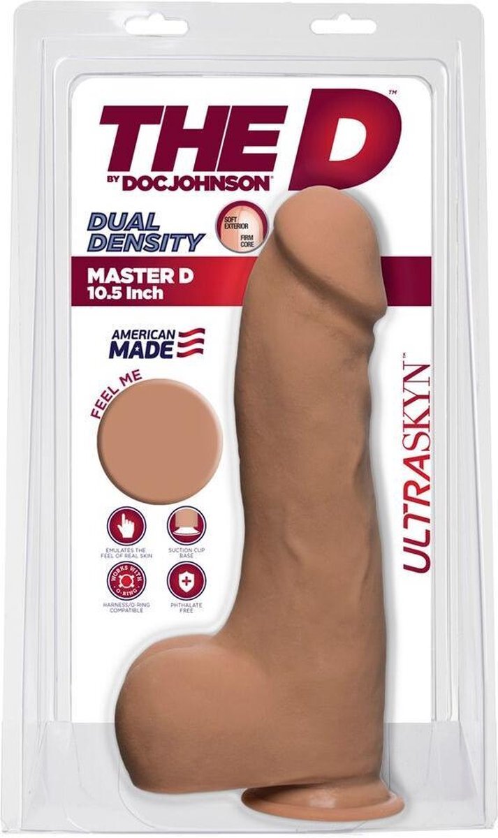 Doc Johnson The D - Master D - 10.5 Inch With Balls Ultraskyn - Caramel