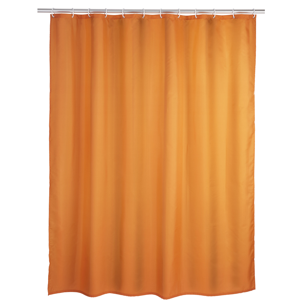 WENKO Anti-mould shower curtain single-colour Orange washable 180 x 200 cm