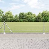 vidaXL - Gelast draadhek met betonnen voetstuk - 25 x 0,6 m - Zilver