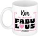 Bellatio Decorations Naam mok Kim - Blanc - Fabulous - céramique - 300 ml - cadeau collègue tasse - cadeau