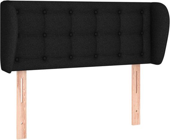 vidaXL Hoofdeind & Voeteind Zwart Polyester/Hout 830 mm x 230 mm x 780 mm