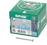 Spax Spaanplaatschroef platverzonken kop RVS T-Star T20 voldraad 4.5 x 60mm (100 stuks)