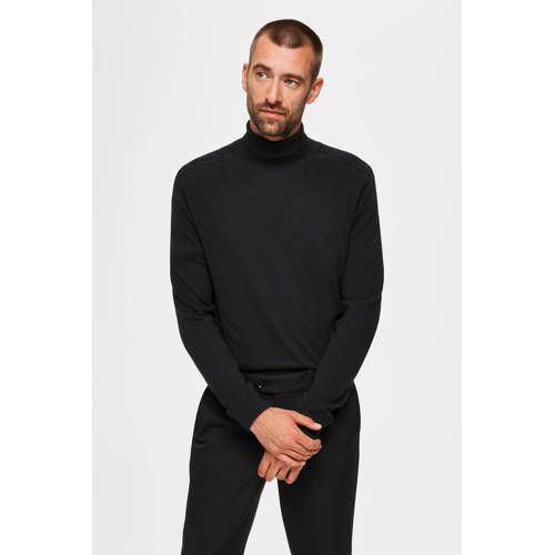 SELECTED HOMME SLHBERG Fine Knit Turtleneck - Black