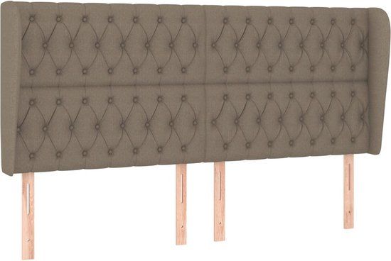 vidaXL Hoofdbord - Stof - Taupe - 203x23x118/128 cm