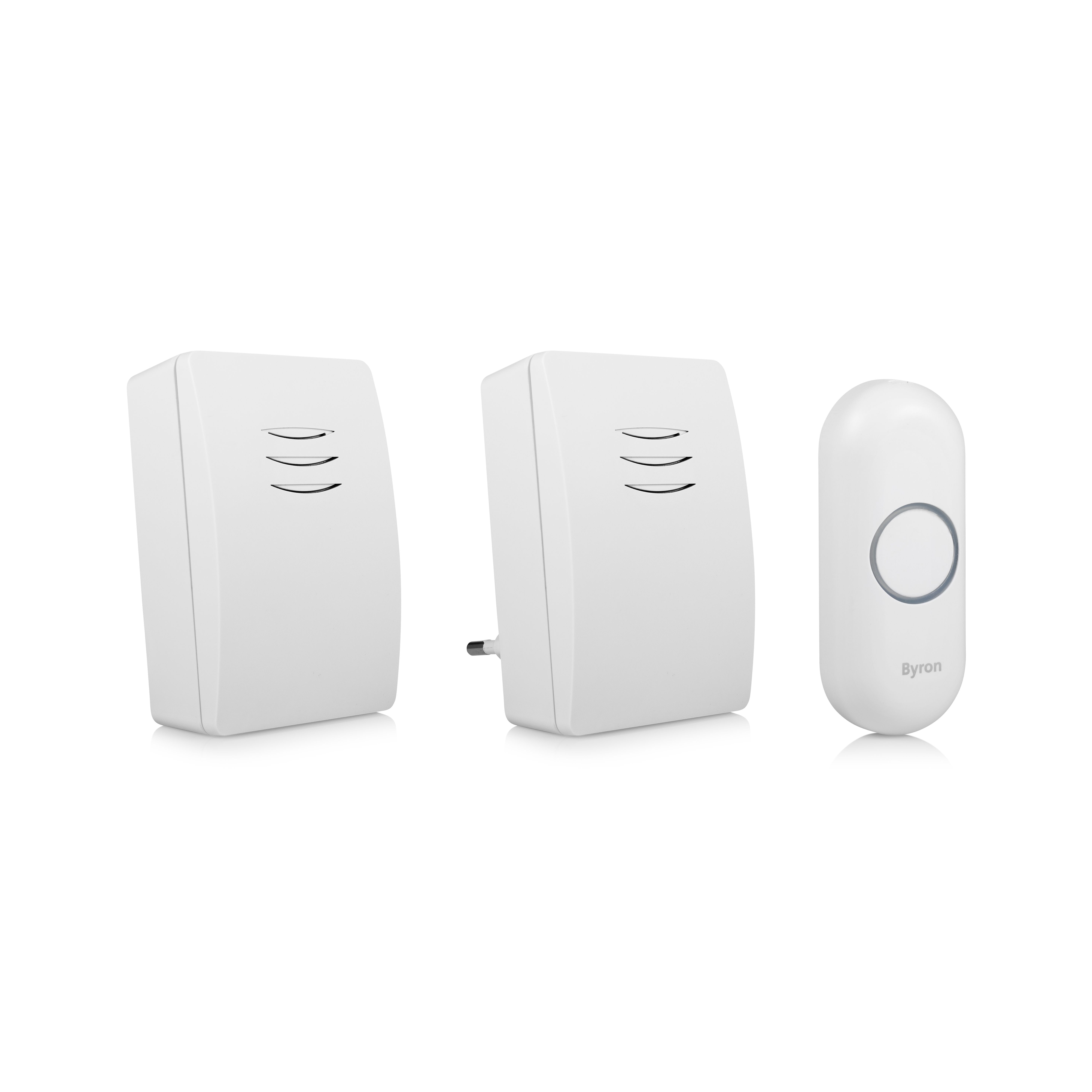 Byron DBY-21134 Wireless Doorbell Set - White - 36 Melodies - 100m Range - IP44