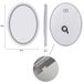 Miroir LED pour salle de bain - Miroir mural ovale - Double éclairage - 3 températures de couleur - Anti-buée - Capteur tactile, étanche IP67 - 60x80 cm