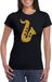 Bellatio Decorations Shoppartners Bv Gouden saxofoon / muziek t-shirt / kleding - zwart - voor dames - muziek shirts / muziek liefhebber / jazz / saxofonisten outfit XS