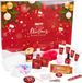 BRUBAKER Calendrier de l'Avent Beauté 2025 - Calendrier de Noël Bien-être XXL pour Femmes - 24 x Produits de Soins du Corps & Accessoires de Spa - Rouge