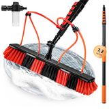 Brosse de lavage télescopique - 7,2 m - Raccordement d'eau - Aluminium
