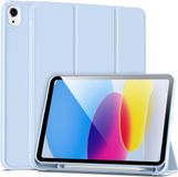 Casemania Hoes Geschikt voor Apple iPad 2025 (A16) & 2022 10e Gen - Licht Blauw - Smart Cover met Pencil Houder Uitsparing