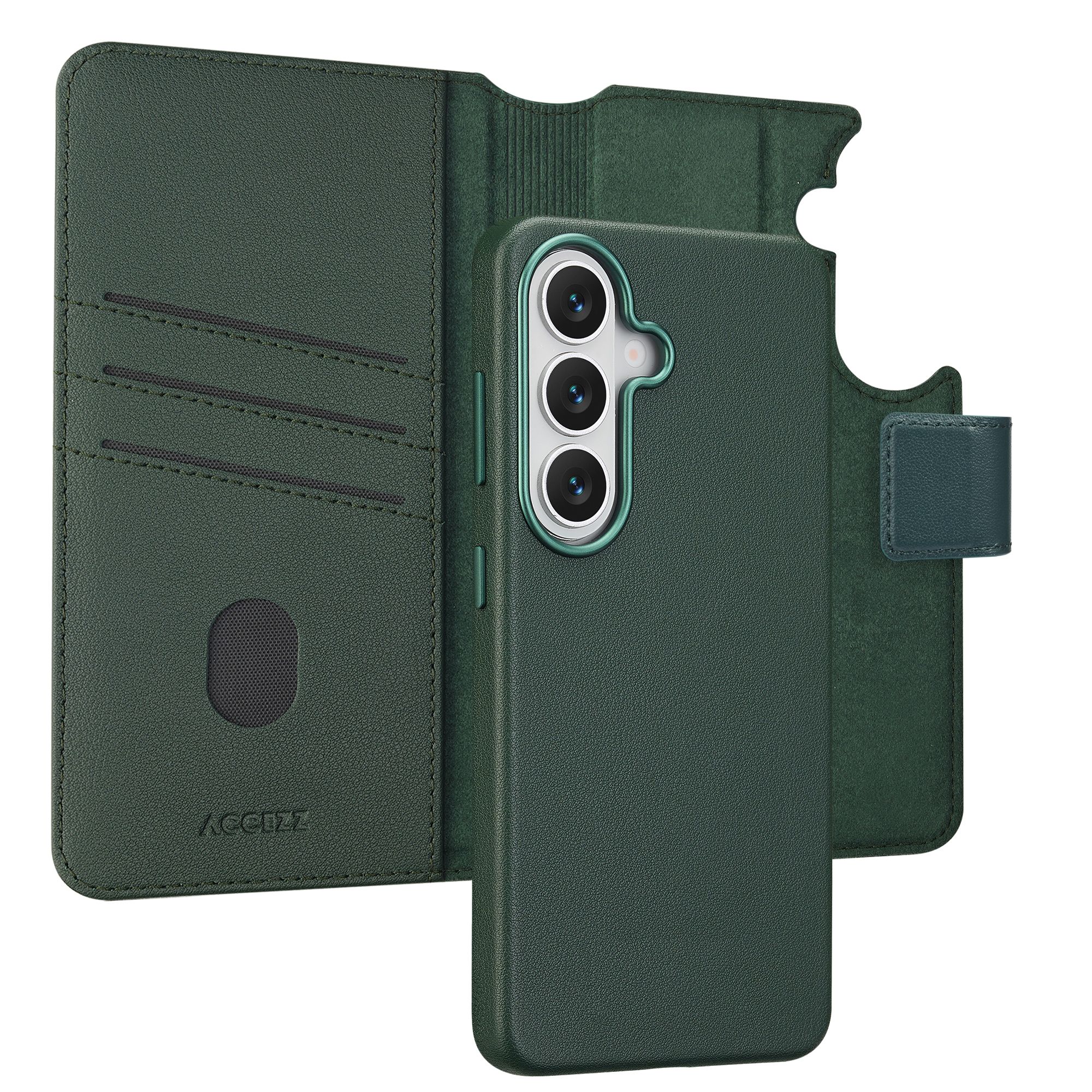 Accezz Leather Bookcase 2-in-1 met MagSafe Samsung Galaxy S26 - Cedar Green