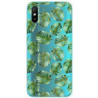Xiaomi Bedrukt siliconen hoesje compatibel met Xiaomi Redmi 9A, Xiaomi Redmi 9AT, Xiaomi Redmi 9i Feuilles de monstera
