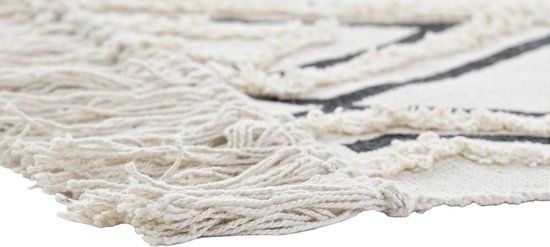 DKD Home Decor Tapijt - Zwart/Wit - Katoen - 120 x 190 cm