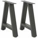 VidaXL Salontafelpoten 2 stuks A-vormig 50x43 cm Staal Antraciet