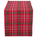 DII Tartan Holly Plaid, Katoen, Rood & Groen, 108" x 14" (Rechthoekig)