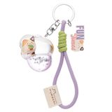 63184 Angy 63184 Sleutel- en zakhanger kat, 5 x 4 cm, vloeistof, lila