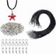 Merkloos Set van 100 Zwarte Gewaxte Kettingkoorden en Leren Armbandkettingen met Sluiting, Ideaal voor DIY Sieraden Maken en Creatieve Projecten