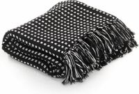 vidaXL Plaid vierkanten 160x210 cm katoen zwart